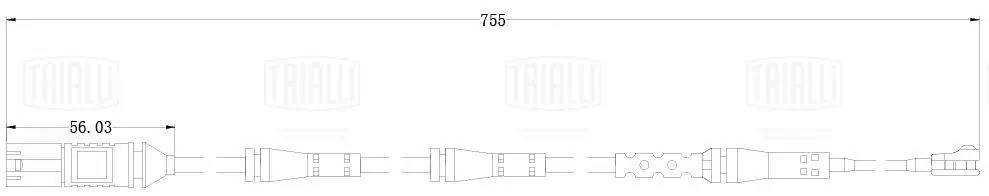Датчик износа колодок BMW X4 (F26) (18-) зад. L=755 (PFS 0129) PFS 0129 TRIALLI