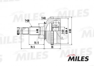 ШРУС наружный ROVER 200/25 1.1-1.8 95- (с ABS) (GKN 303480) GA20406 GA20406 MILES