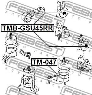 Сайлентблок опоры двигателя задней TMB-GSU45RR TMB-GSU45RR FEBEST