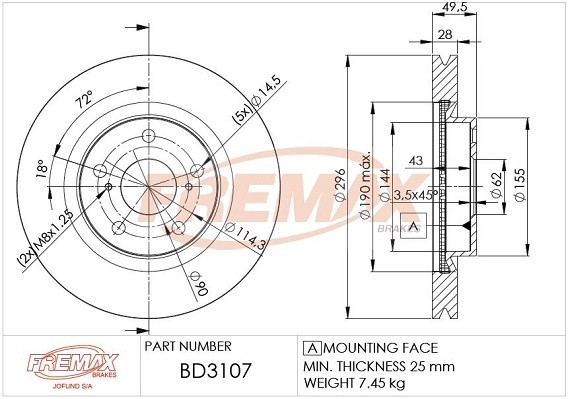 диск тормозной передний!\ Toyota RAV4 2.0/2.2D 06> BD3107 FREMAX