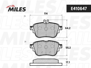 Колодки тормозные задние (Смесь Low-Metallic) MERCEDES W213 16- (TRW GDB2155) E4 E410647 MILES