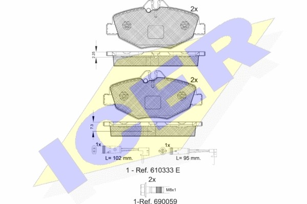 181527-701 колодки дисковые передние !\ MB W211 2.0-2.4/2.0CDi/2.7CDi 02> 181527701 ICER
