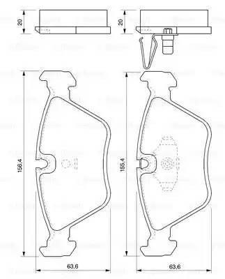 Колодки тормозные BMW 3 (E46) передние (4шт.) BOSCH 0 986 424 767 BOSCH
