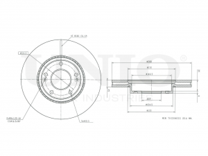 Диск тормозной передний BRD-20489 UNIO