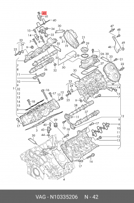 болт с двухгранной головкой N10335206 N 103 352 06 VAG