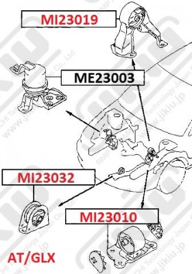Опора двигателя передняя MITSUBISHI LANCER (CS) 1.6 AT MI23032 MI23032 JIKIU