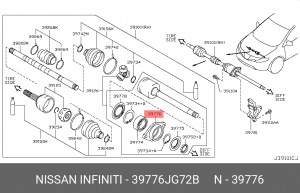 СУППОРТ ПОДШИПНИКА RETAINER-BEARIN 39776-JG72B 39776-JG72B NISSAN