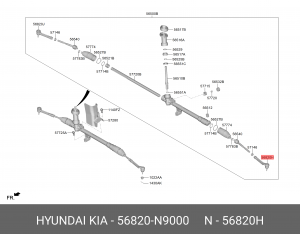 Наконечник рулевой тяги HYUNDAI Tucson (21-) KIA Sportage (22-) левый OE 56820N9000 HYUNDAI KIA