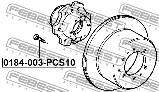Шпилька колёсная PCS 10 0184-003-PCS10 FEBEST