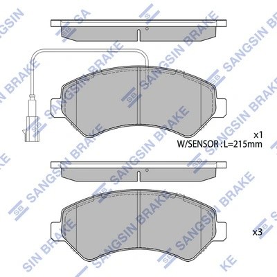Колодки передние PEUGEOT BOXER, CITROEN JUMPER, FIAT DUCATO (250) 06- SP1716A SP1716A SANGSIN