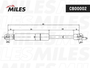 Упор газовый крышки багажника SKODA OCTAVIA 96- CB00002 CB00002 MILES