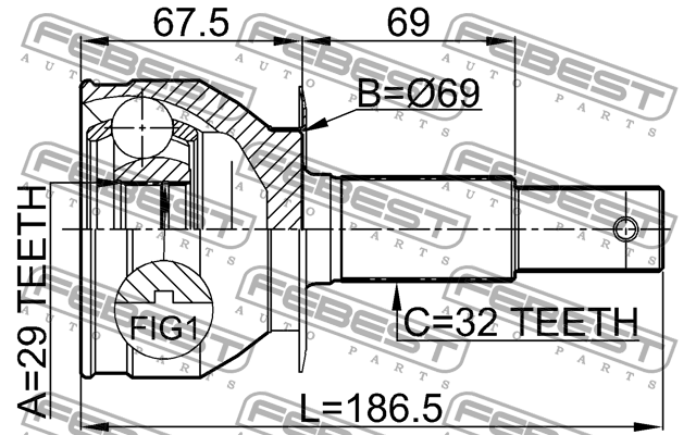 ШРУС 0210-R51R 0210-R51R FEBEST