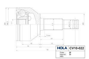 ШРУС наружный CV10022 HOLA