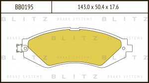 Колодки тормозные дисковые передние CHEVROLET Rezzo/Lacetti 05-DAEWOO Nubira 97- BB0195 BLITZ