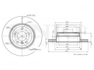 Диск тормозной задний BRD-20203 UNIO