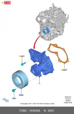 помпа!\ Ford Fiesta/Focus/Mondeo/Kuga/Transit 1.6 10> 1935496 FORD