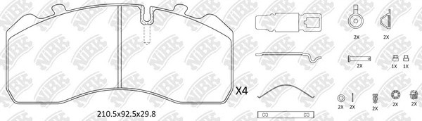 Колодки тормозные дисковые IVECO PN0909 PN0909 NIBK