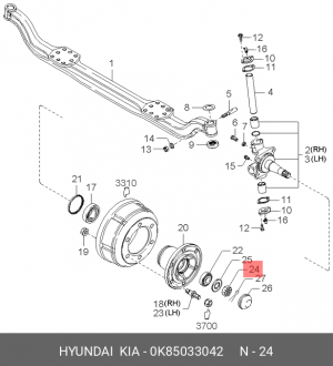 Гайка поворотного кулака KIA COSMOS 0K85033042 HYUNDAI KIA