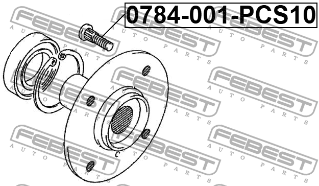 Шпилька колёсная PCS 10 0784-001-PCS10 FEBEST