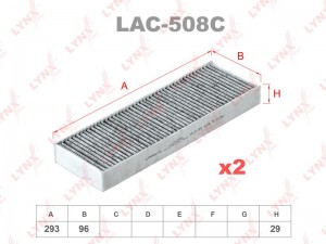 фильтр салонный угольный (к-кт 2 шт.)!\ Honda Accord 98-03 LAC-508C LYNXAUTO