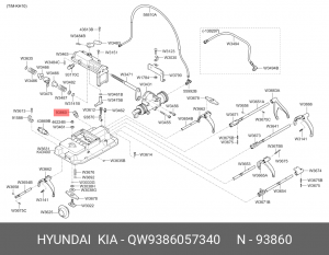 Датчик HYUNDAI HD120 (KH10) включения фонаря заднего хода OE QW9386057340 HYUNDAI KIA