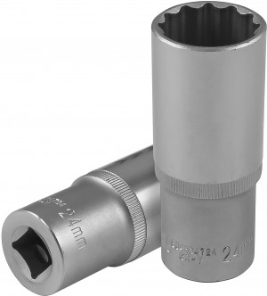 головка торцевая! глубокая 12гранная 1/2''DR, 24 мм\ S04HD4724 JONNESWAY