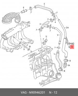 БОЛТ  SCHRAUBE N90946201 N 909 462 01 VAG