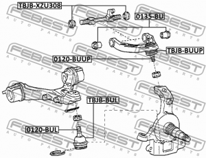 Ремкомплект рычага подвески TOYOTA DYNA/TOYOACE 1999.05-2007.05 [JP] TBJB-XZU308 TBJBXZU308 FEBEST