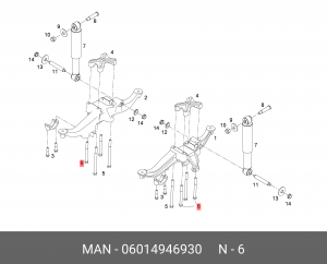 6-гранный установочный винт M20X2X210-10 06014946930 MAN