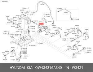 Воздухораспределитель КПП HYUNDAI HD120 (KH10) OE QW434316A340 HYUNDAI KIA