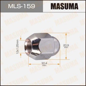 Гайка колеса М12х1,25х30 конус закрытая ключ 21мм NISSAN X-Trail (T30,T31) MASUM MLS-159 MASUMA