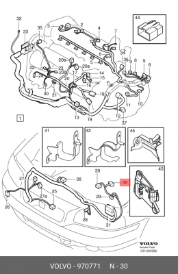 уплотнитель! прозрачный для кабеля L=10мм для фишек\ RVI, VOLVO 970771 VOLVO