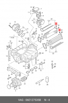 AUDI Пробка резьбовая 06E 127 535 B VAG