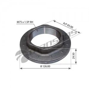 Гайка ступицы SAF правая D127,M75x1.5 B/S/Z 9-19/22 600.170 MANSONS