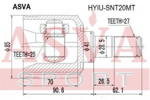 HYIUSNT20MT  ШРУС ВНУТРЕННИЙ 25x41x27 HYIU-SNT20MT ASVA