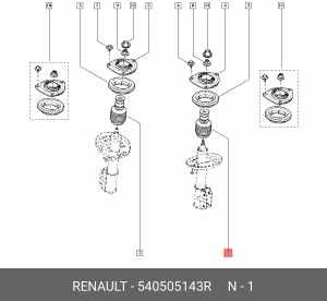 к-кт пыльника с отбойником перед. амортизатора! \ Renault Fluence 1.6 10> 540505143R RENAULT