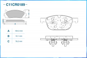 Тормозные колодки передние Low Metallic C11CR0189 C11CR0189 CWORKS