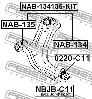 Сайлентблок NAB-135 NAB-135 FEBEST