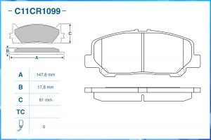 Тормозные колодки передние Low Metallic C11CR1099 C11CR1099 CWORKS