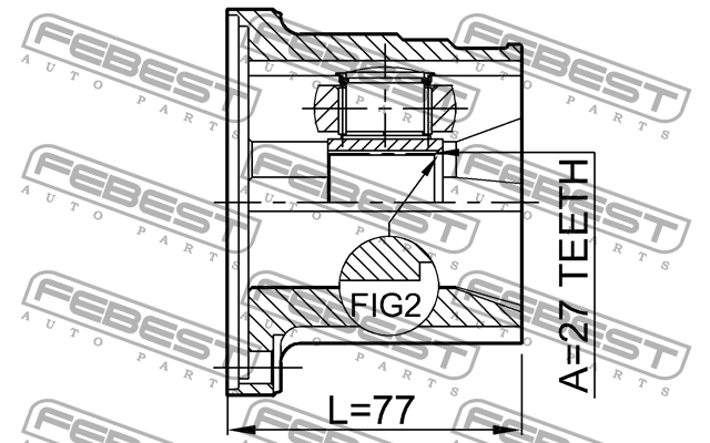ШРУС внутр левый INFINITI QX50/EX 08-17, QX70/FX 16- 0211-FX35LH 0211-FX35LH FEBEST