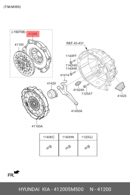 Корзина сцепления HYUNDAI HD35 (17-),EX6,8 дв.D4CC (M035S5) (310мм) OE 412005M500 HYUNDAI KIA