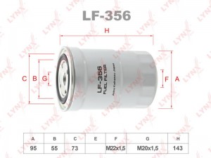 Фильтр топливный подходит для MITSUBISHI Pajero 3.2D 01/Canter 5.2 99 LF-356 LF-356 LYNXAUTO