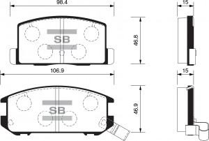 Колодки тормозные TOYOTA AVENSIS/CAMRY/CARINA/CELICA/COROLLA 86-03 задние SP1437 SP1437 SANGSIN