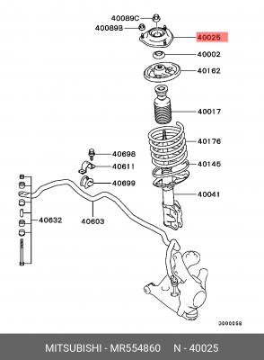 опора амортизатора переднего!\ Mitsubishi Outlander 2.4 02> MR554860 MITSUBISHI