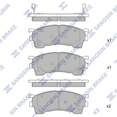 Колодки тормозные MAZDA 626 (GE,GF,GW) (92-02),Xedos 6,Premacy передние (4шт.) S SP2018 SANGSIN