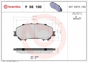 Колодки тормозные NISSAN QASHQAI II (J11, J11_) P56100 P56100 BREMBO