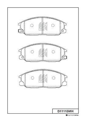 Колодки тормозные дисковые (с антискрипной пластиной)  HYUNDAI SANTA F? I (SM) D D11115MH MK KASHIYAMA