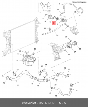 термостат!\ Daewoo Nexia 94>/Lanos 96> 1.5 SOHC 96143939 GENERAL MOTORS