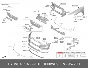 Датчик парковки KIA Seltos (19-) передний (WC9) OE 99310L1000WC9 HYUNDAI KIA