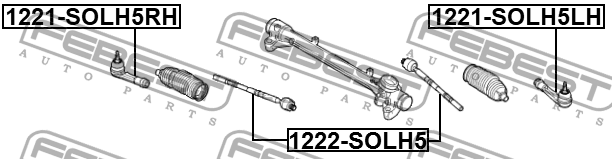 Наконечник рулевой правый HYUNDAI SOLARIS 2017- 1221-SOLH5RH 1221-SOLH5RH FEBEST